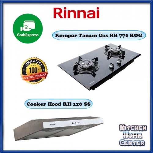 Paket E Kompor Rinnai RB 772 ROG + Cooker Hood Rinnai RH 126 SS