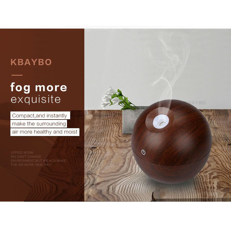 Taffware Car Mini Aromatherapy Air Humidifier Desain Kayu 130ml - HUMI JKC01 - Dark Brown