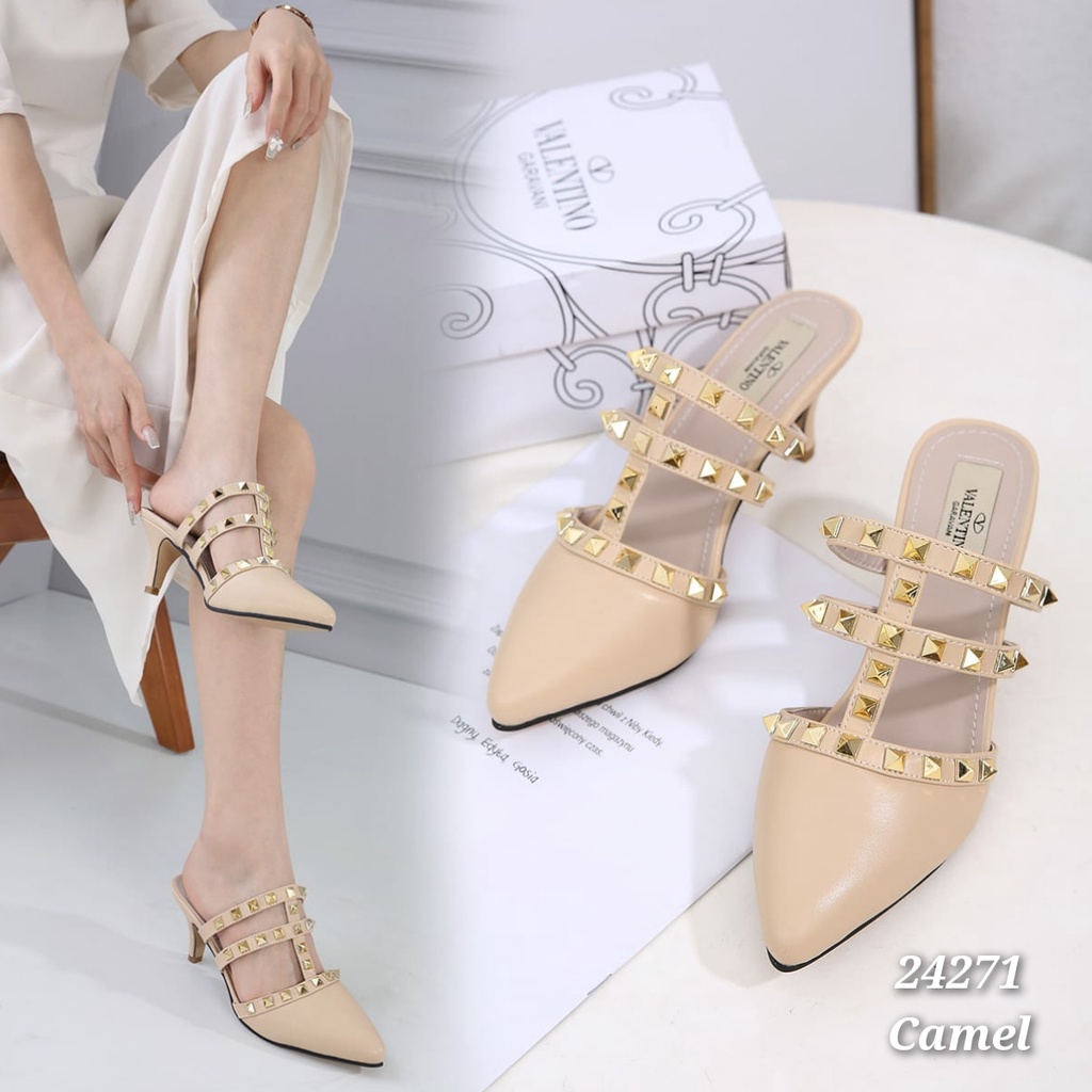 SANDAL WANITA IMPORT HEEL VALENTIN0  KODE 24271