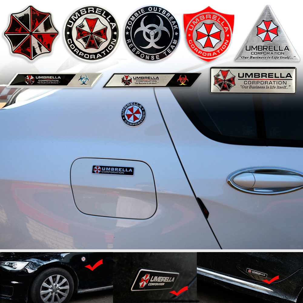 PAYUNG CORPORATION Aluminium Logam Stiker Mobil Bagasi Fender Emblem Lencana Stiker Resident Evil Mobil Dimodifikasi Stiker