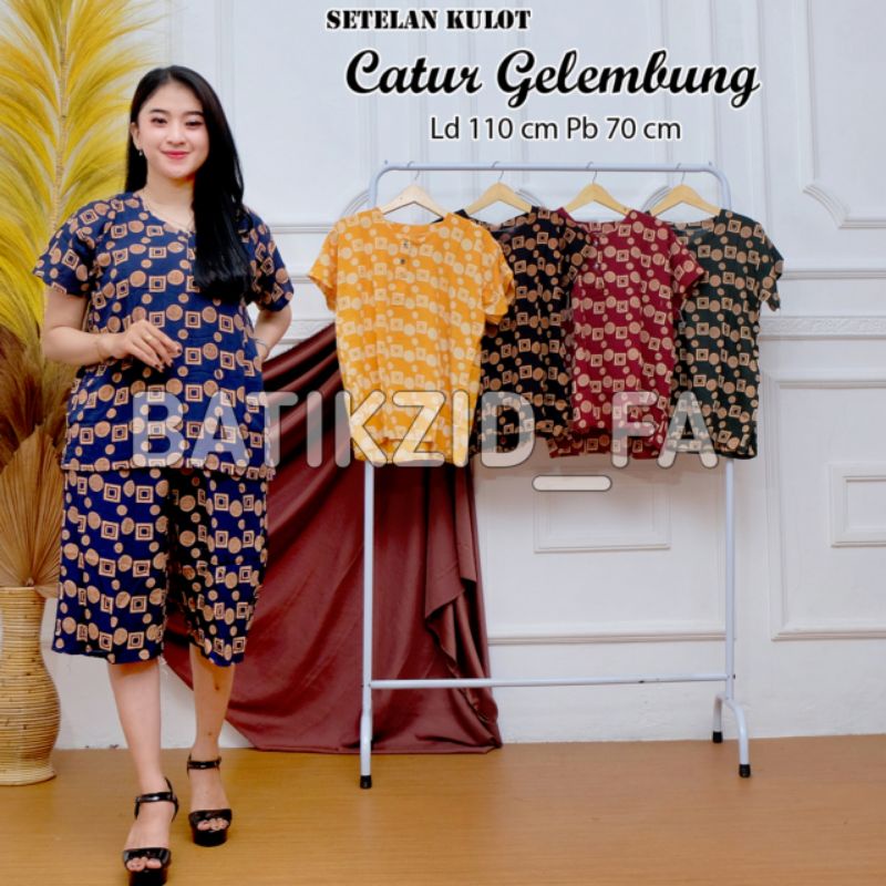 Setelan Pendek Jumbo motif bunga karakter Kulot Jumbo Karakter baju tidur wanita murah kancing depan