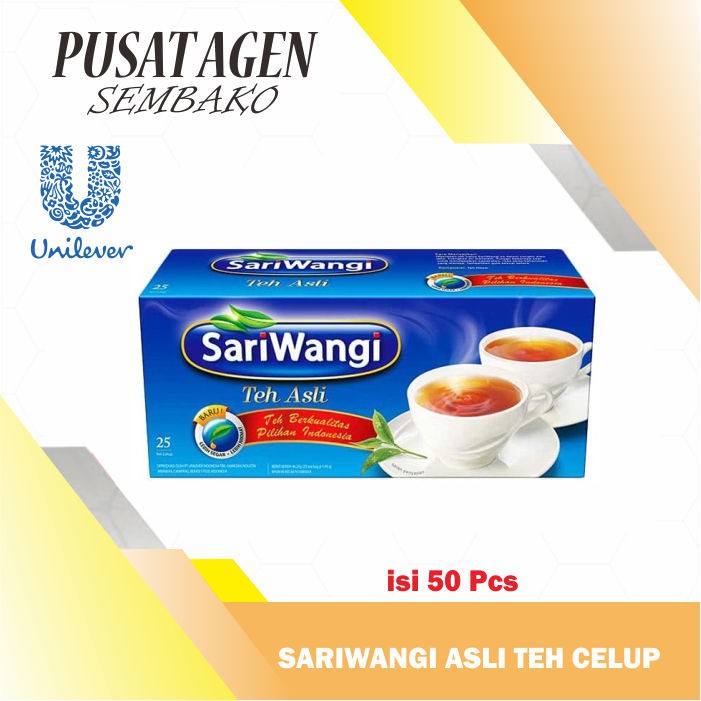 

SARIWANGI ASLI TEH CELUP HITAM ISI 25 PCS BIJI SARI WANGI 1.85 GR G 25PCS 25BIJI BLACK TEA 1.85GR