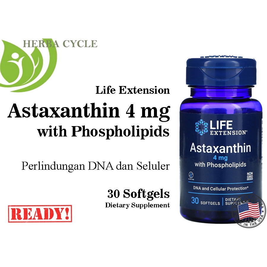 Life Extension Astaxanthin with Phospholipids 4 mg 30 Soft ORI USA