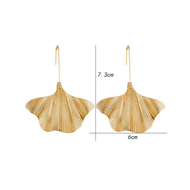 LRC Anting Gantung Elegant Color Leaf Shape Design Pure Color