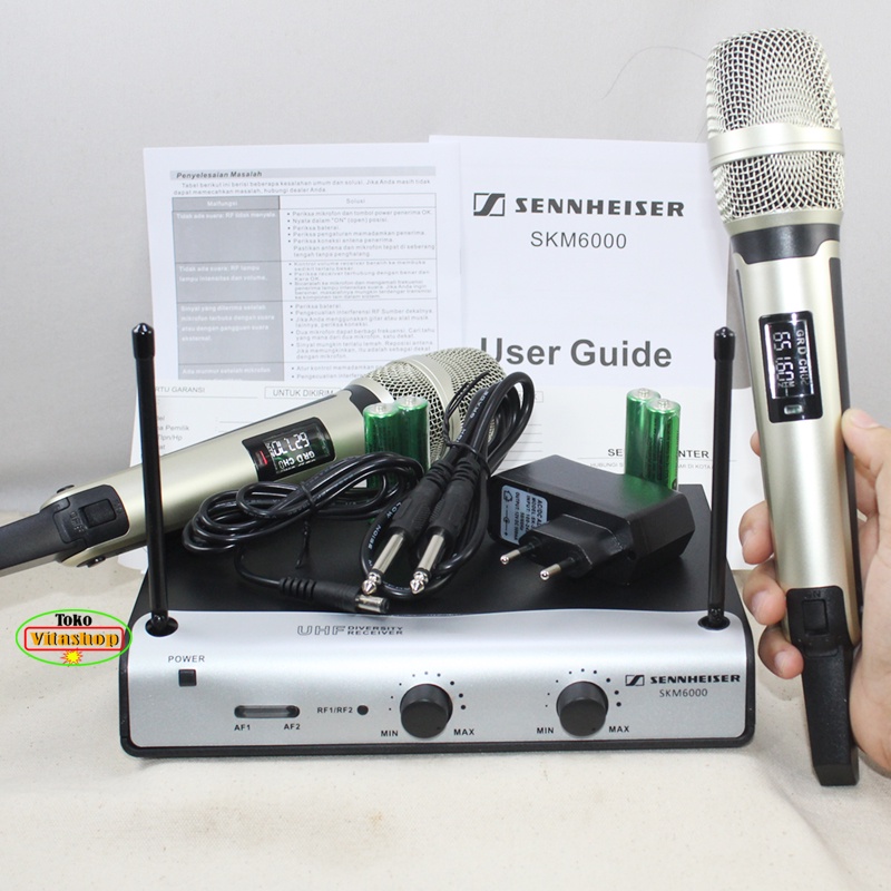 Microphone Wireless Sennheiser SKM-6000 Mic Werles 2 Handle Mik Karaoke