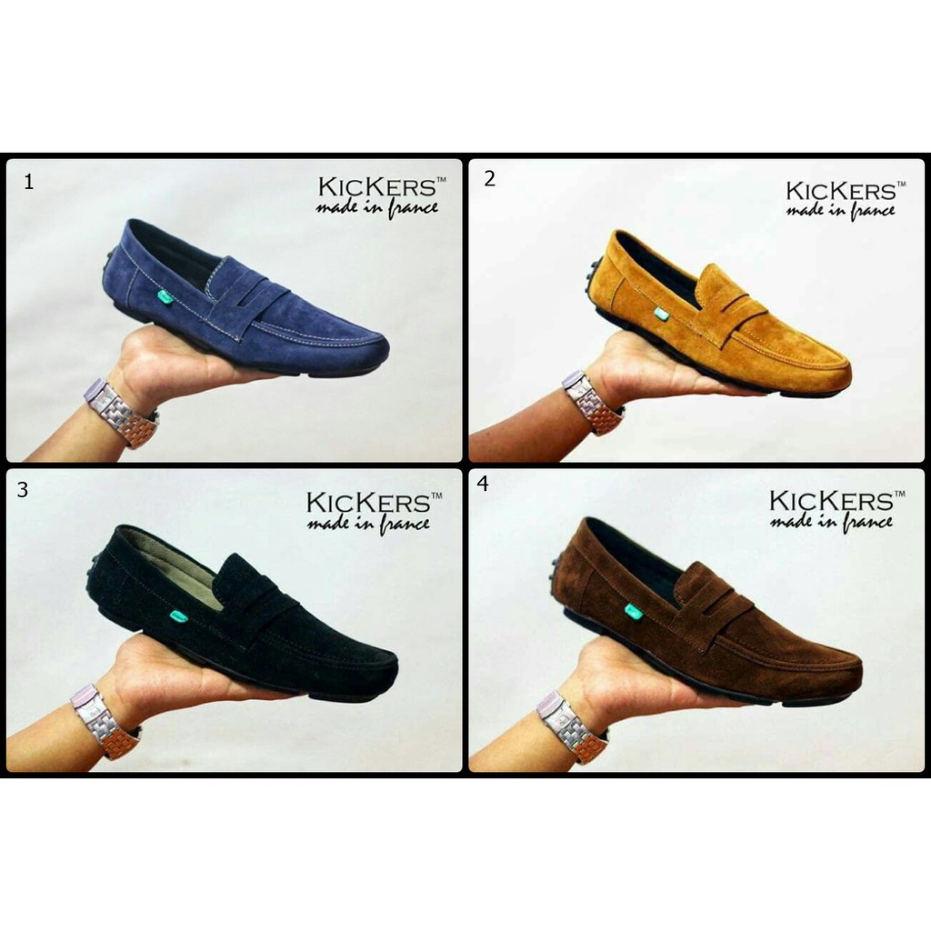 sepatu mocasin kickers javlin slop sued terlaris sepatu kickers slip on