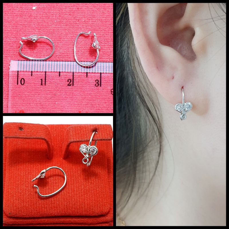 ANTING PERAK SILVER 925 LAPIS EMAS PUTIH ANTING ANAK ANAK ANTING REMAJA SILVER 925 / AT290