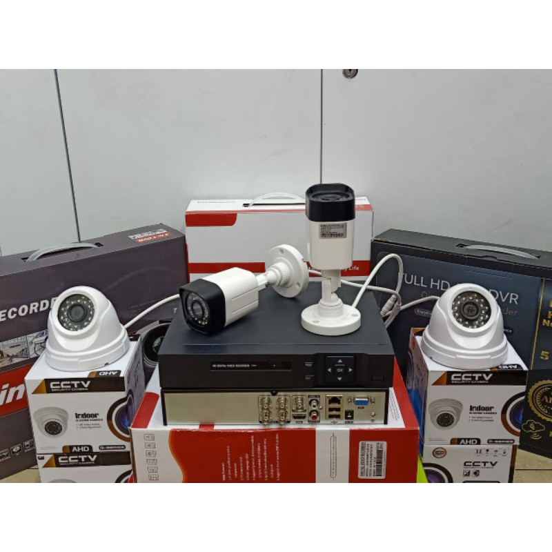 PAKET Cctv Xmeye 4 Channel 4 Kamera Full HD 1080p Komplit