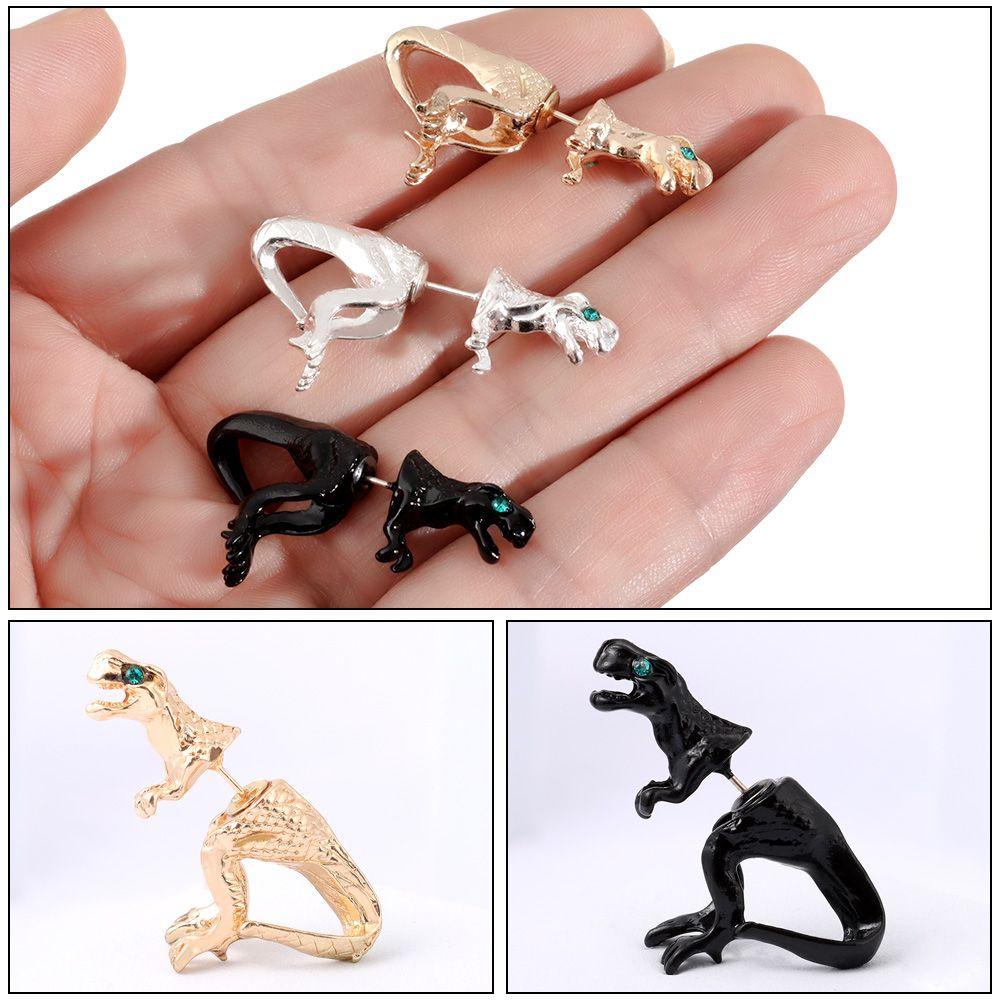 R-flower 1pc Anting Dinosaurus Mode 3D Ear Dangler Dinosaur Juntai