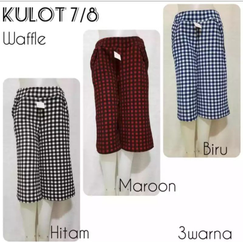 CELANA KULOT PENDEK 7/8 KOTAK-KOTAK/KULOT KOTAK-KOTAK BISA COD