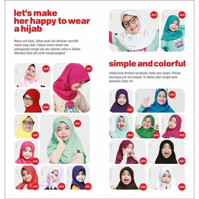 Jilbab anak instant Afrakids bergo anak