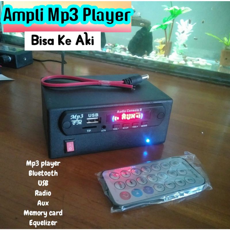 Amplifier mp3 player 12v ke Aki motor/mobil (Bluetooth)