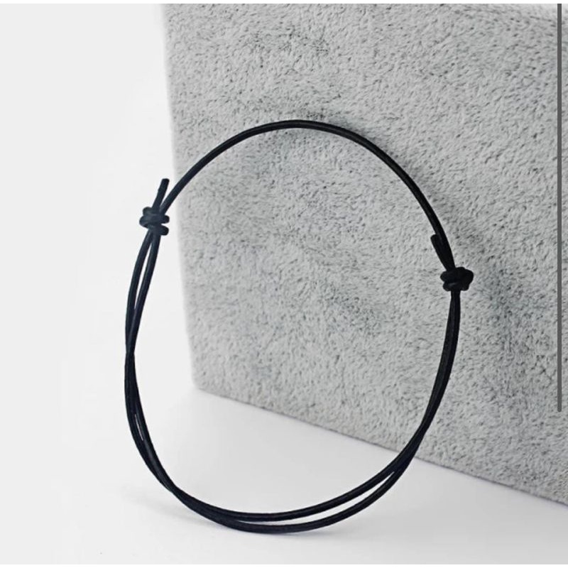 Gelang Tali Hitam Fashion Pria Dan Wanita Simple