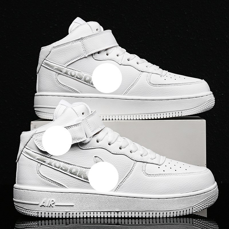 Nike Resmi   . 1 Olahraga  Leisure Menjalankan Korea Fashion Sepatu Tinggi  Kapas Empuk Putih Sepatu