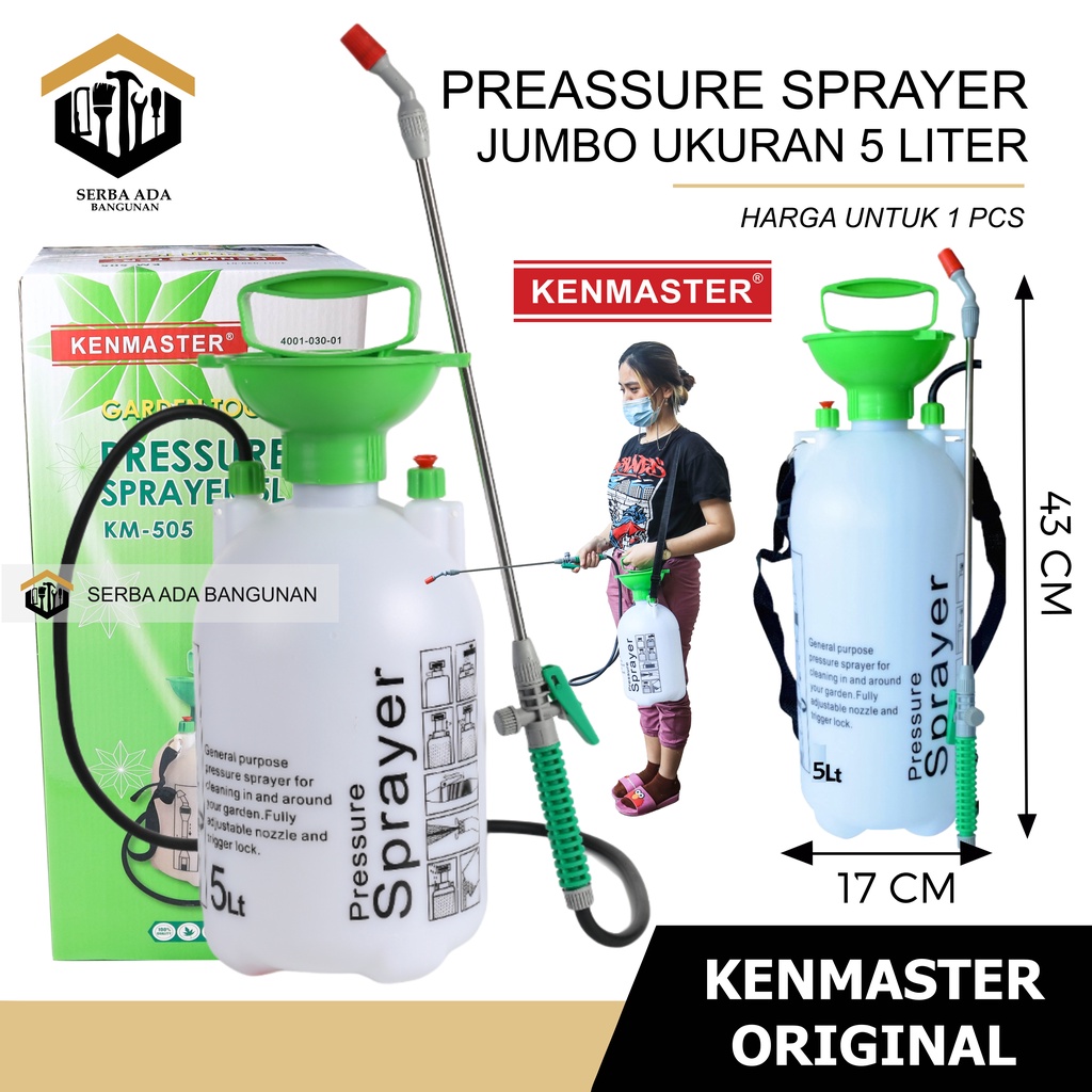 Semprotan Kenmaster Botol Pressure Sprayer 5 Liter KM-505 - Botol Serbaguna Murah Bagus