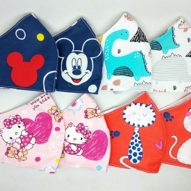 Masker kain anak karakter/souvenir