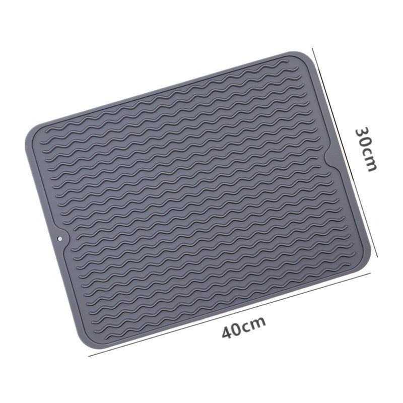 Drain Mat Alat Pengering Cuci Piring Gelas Silicone Alas Tatakan Silikon Food Grade Perlengkapan Dapur Berkualitas