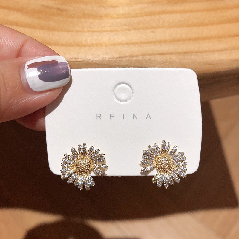 [ACKER] Gaya Korea Sederhana 925 Silver Daisy Stud Earrings Untuk Wanita