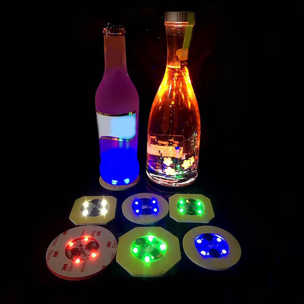 [Jianxin] Fashion Luminous Bottle LED Light Cup Sticker Mat Bar Club Party Coaster Decor