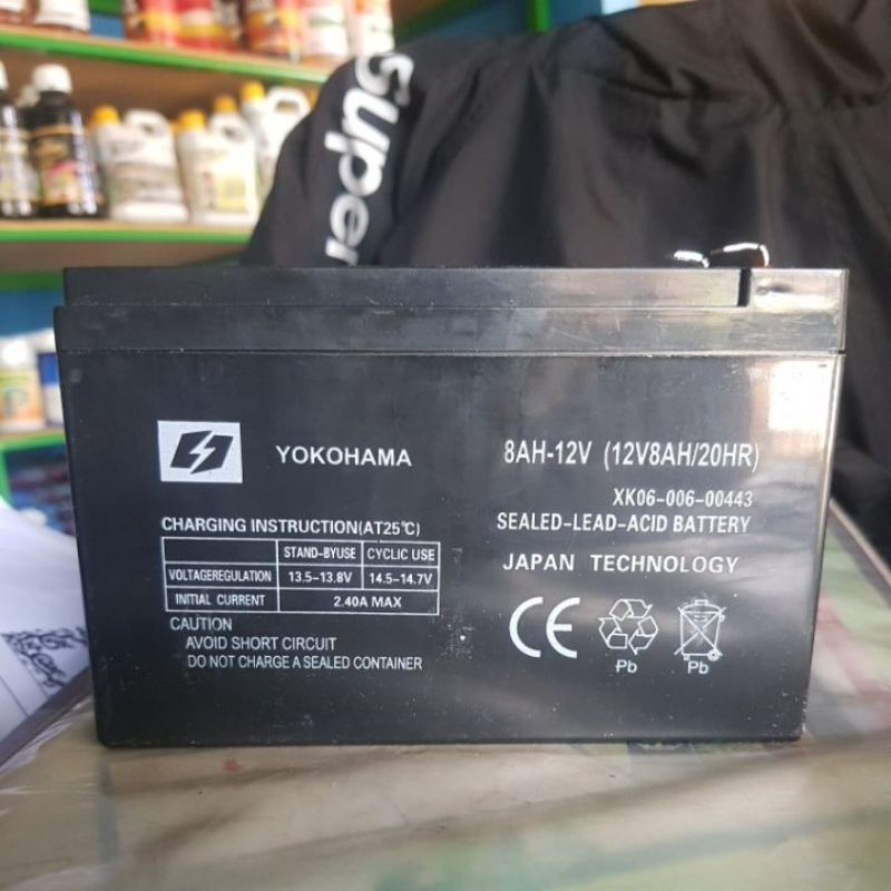 Baterai YOKOHAMA aki 12v 8A/20HR sprayer ups mainan
