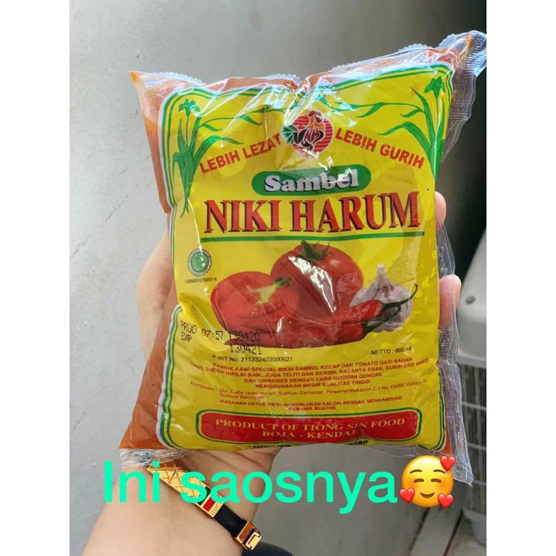 

saus sambal niki harum,cocok untuk mie ayam