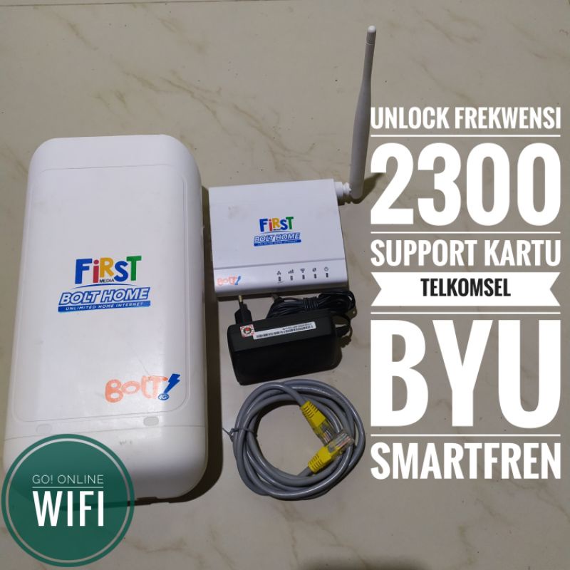 Modem Wifi Outdoor Indoor Satu Set BOLT TITAN BL400 BL401 Sudah Unlock 4G LTE Support Untuk Kartu Telkomsel Byu Dan Smartfren