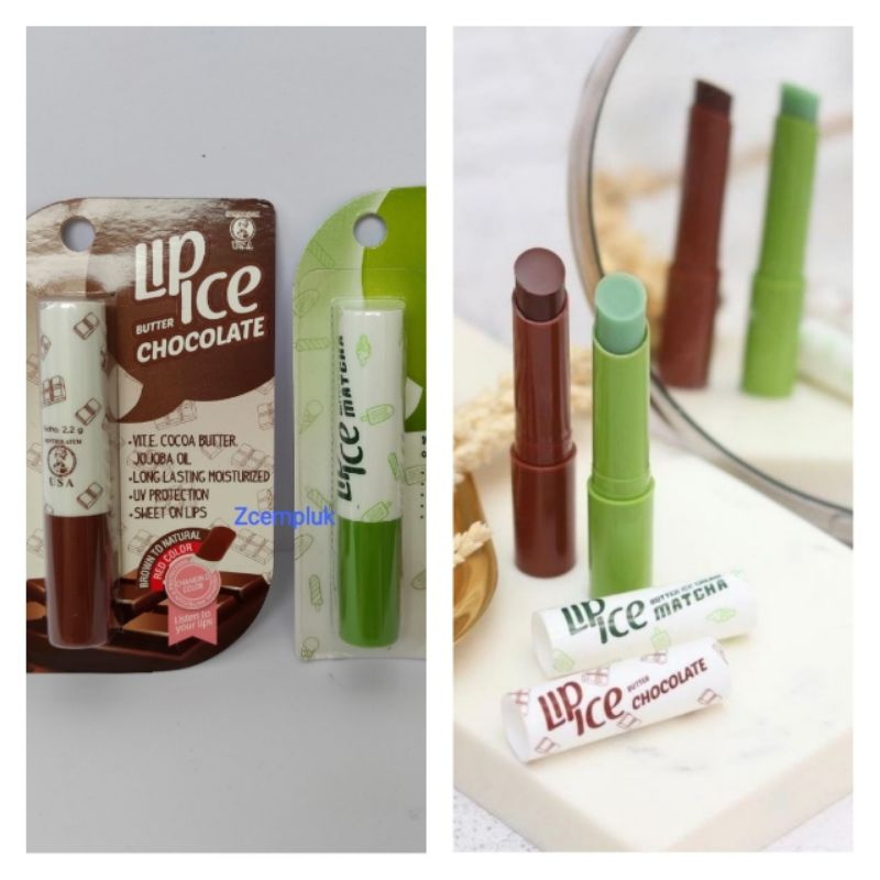 Lip Ice Butter Chocolate Lip Balm Lip Ice Butter Ice Cream Matcha Pelembap Bibir Lip Ice