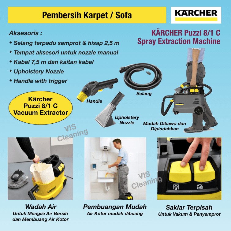 Spray Extraction Cleaner Karcher Puzzi 8/1 (Vacuum Extractor)