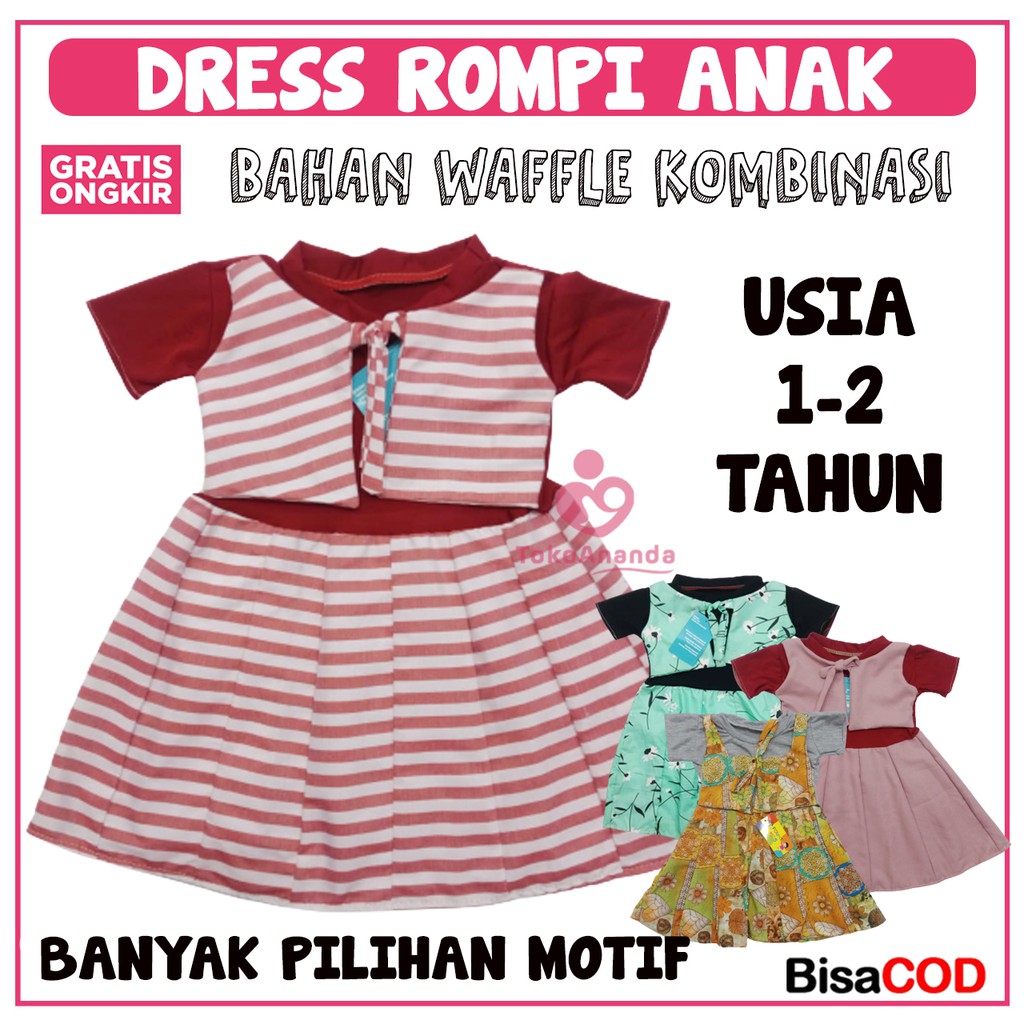 DRESS ROMPI ANAK / DRESS ANAK PEREMPUAN / DRES ANAK PEREMPUAN / DRESS ROMPI ANAK