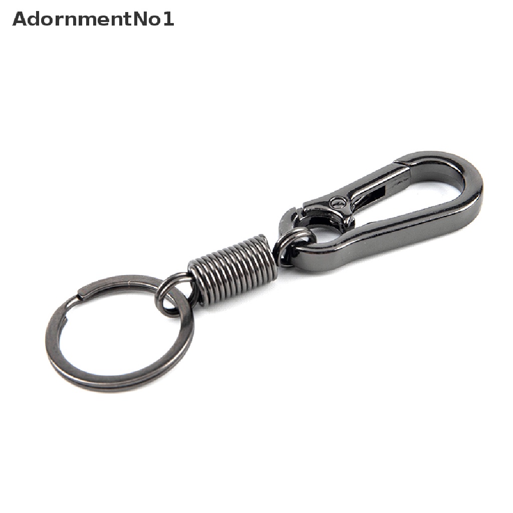 [AdornmentNo1] Spring Keychain Stainless Steel Carabiner Retractable Belt Clip Key Ring [new]