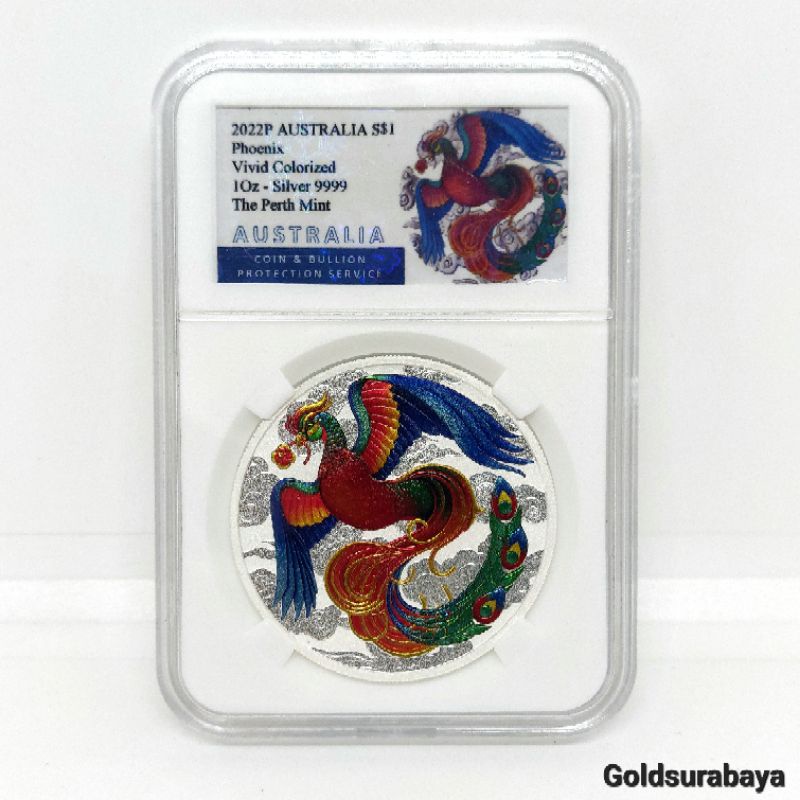 Koin Perak Australia Phoenix Vivid Colorized 1oz Silver not antam nadir srh isilver ase