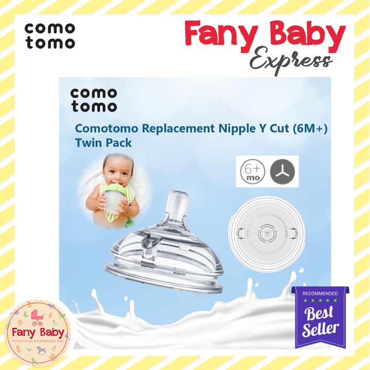 COMOTOMO REPLACEMENT NIPPLE TWIN PACK [1 HOLE - Y CUT]