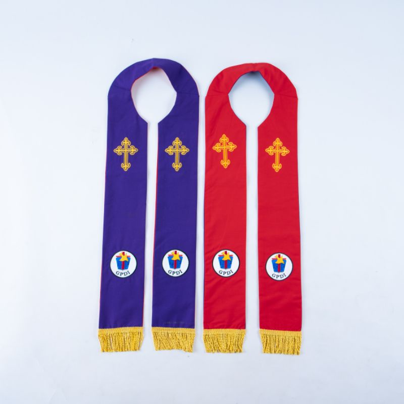 GPDI - Stola Merah Ungu Bordir - Cotton  - Jos Miracle Bandung - Miracle - JMB