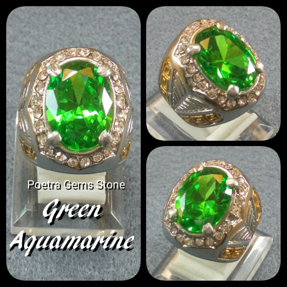 ASLI CINCIN PERMATA GREEN AQUAMARINE KILAU MEMPESONA