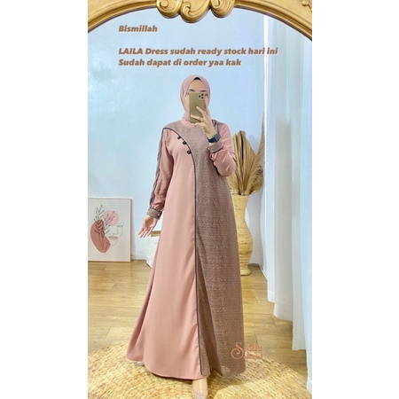 LAILA DRESS WOLLYCREPE PREMIUM ORIGINAL BY SAIDE OFFICIAL/Pakaian baju gamis muslim wanita  terbaru 