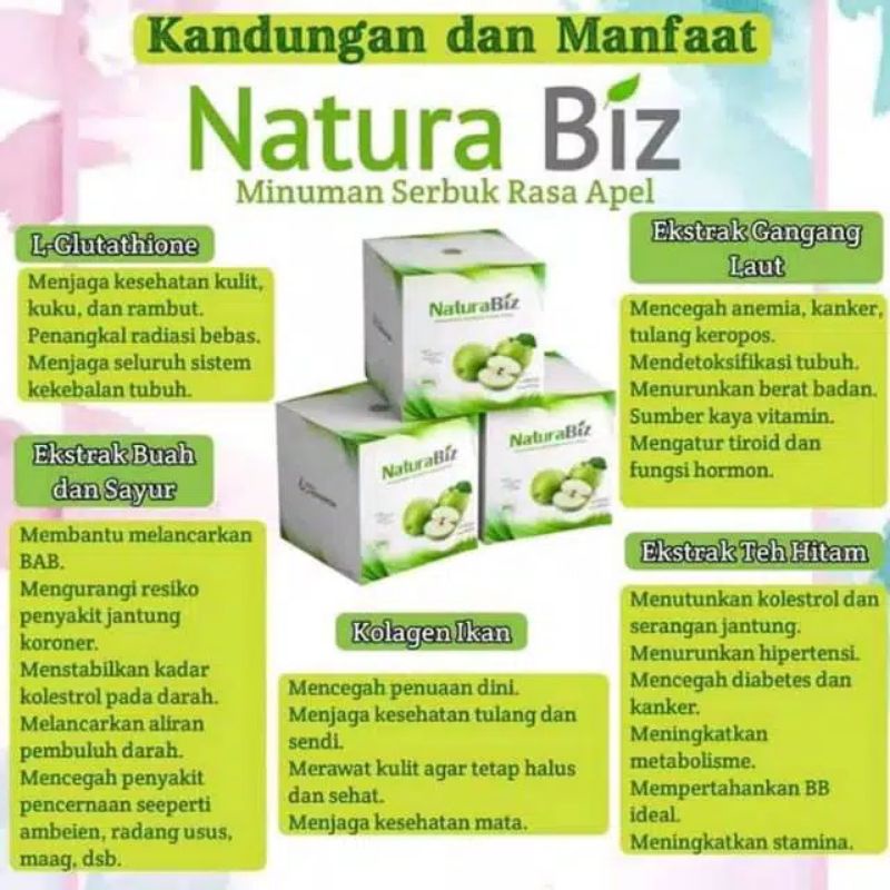 

NaturaBiz(NABiZ)minuman serbuk rasa apel 100% ORI