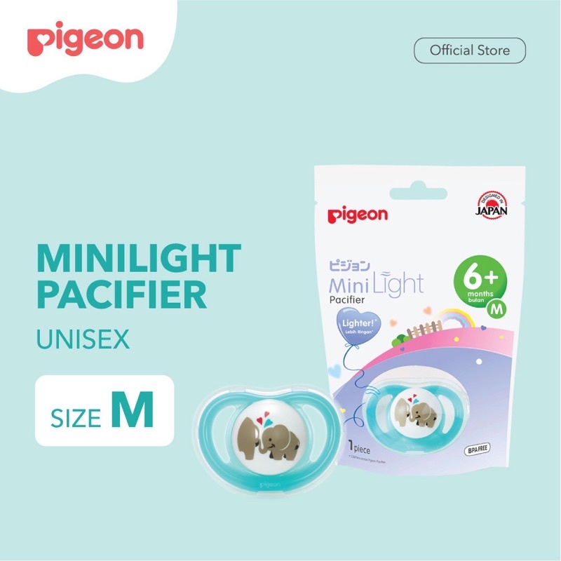 EMPENG PIGEON Minilight Pacifier Size S M L / step 1 / step 2 | step 3 Empeng Bayi & Mini Light 6+ M-Green size M