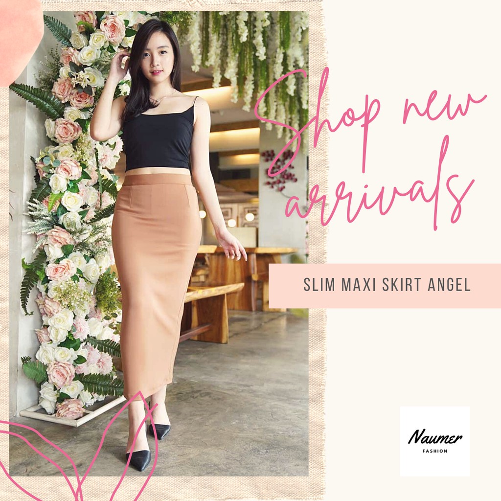 Rok Panjang Fashion Muslim Rok Korean Style Panjang Rok Wanita Kekinian Rok Span Panjang Slim Maxi