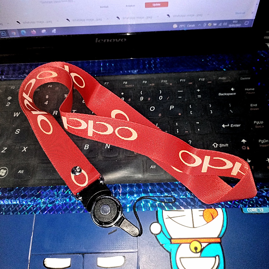 Merek HP Tali Gantungan HP Di Leher Tali ID Card Strap Vapoor Panjang Bisa Sebagai Gantungan Kunci Flashdisk Motif Brand Handphone