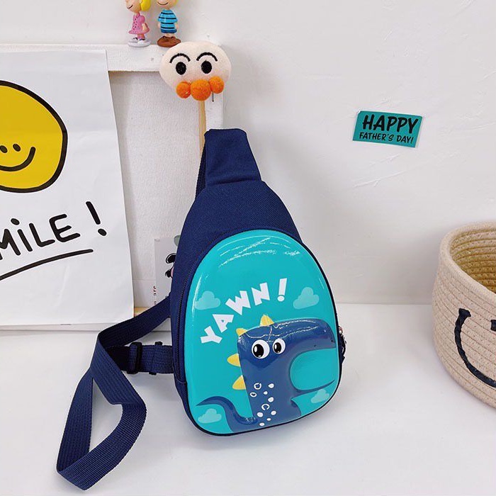 NAOMI - 2 Motif Egg Dino Kiyoshi Cross Bag - Very Cute Bag - Kids Boy Import Tas Selempang Anak Karakter Bagus Premium Bag Korea Tas Perempuan Laki - waist bag anak - cross bag dinosaurus - tas souvenir - tas ulang tahun - tas telor telur kado ultah