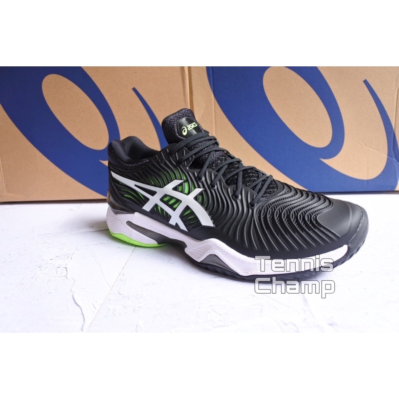 Sepatu Tenis Asics Court FF 2 Black Green/ Tennis shoe Asics Original