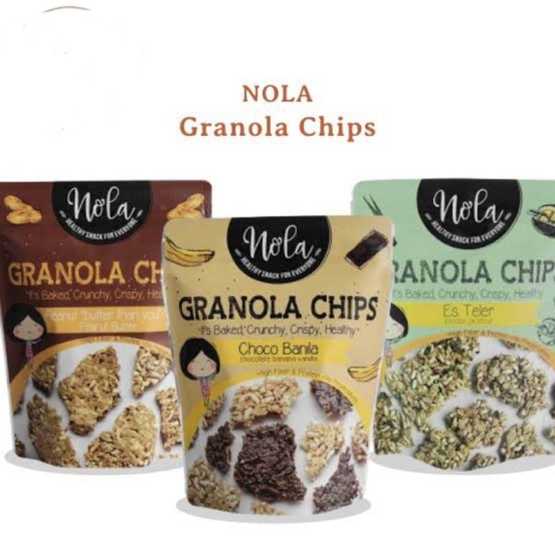 

Nola GRANOLA CHIPS Es teler,choco banila dan Peanut Butter 100gr.