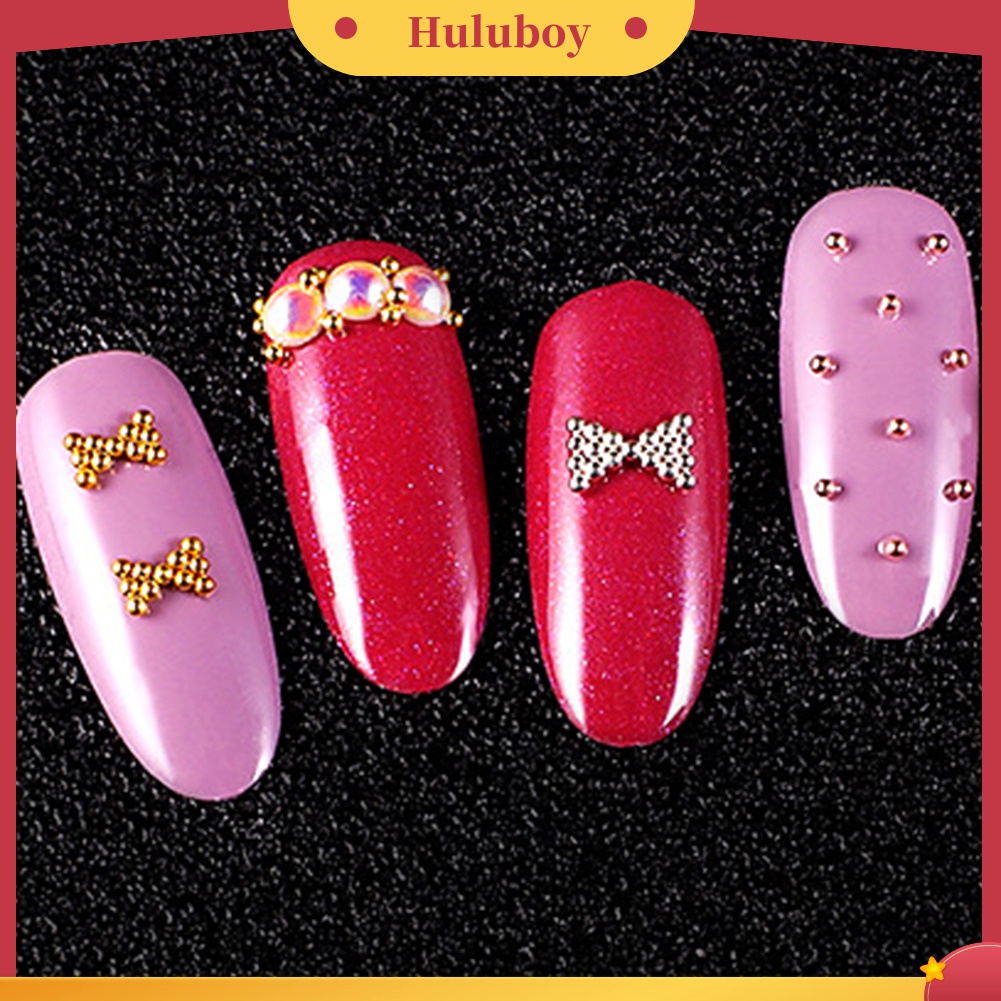 Huluboy Huluboy♡ Manik-manik Stud Mikro 3D Bahan Alloy Untuk Dekorasi Manicure UV Gel Akrilik