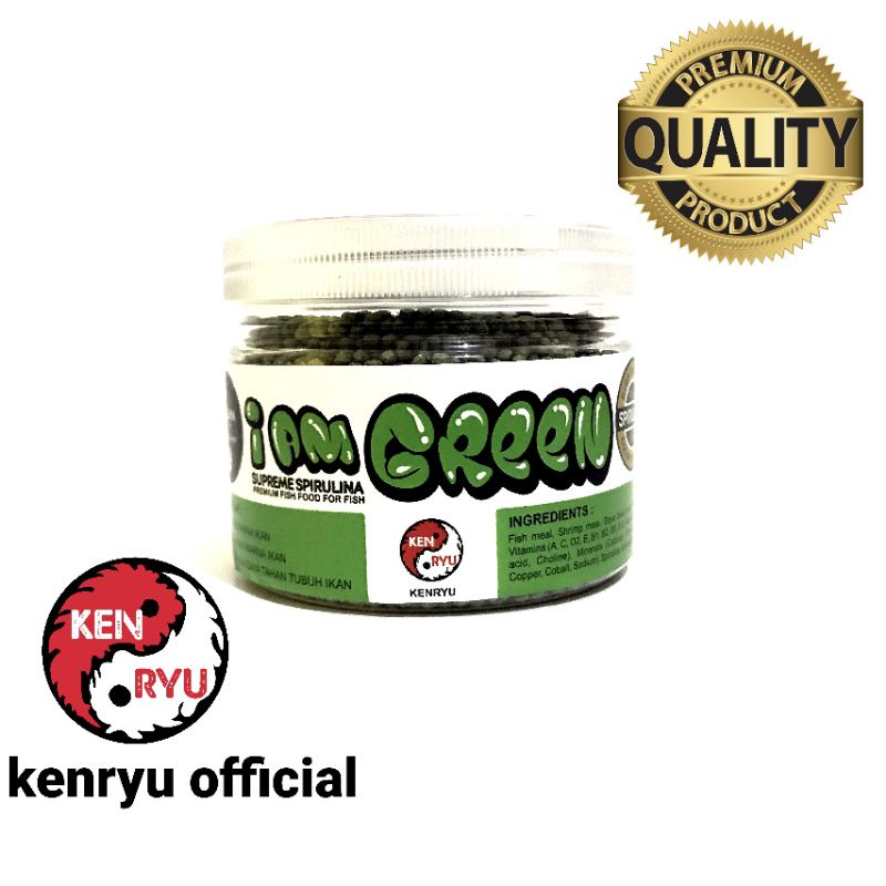 pelet I AM GREEN 150gr 2mm floating CHANNA LOUHAN CICHLID KOI KOKI