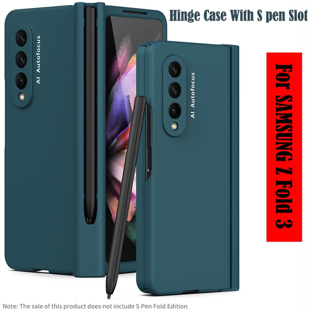 Frosted Matte Skin Hinge Case Tempered Glass Samsung Galaxy Z Fold 3 And With Slot Pen