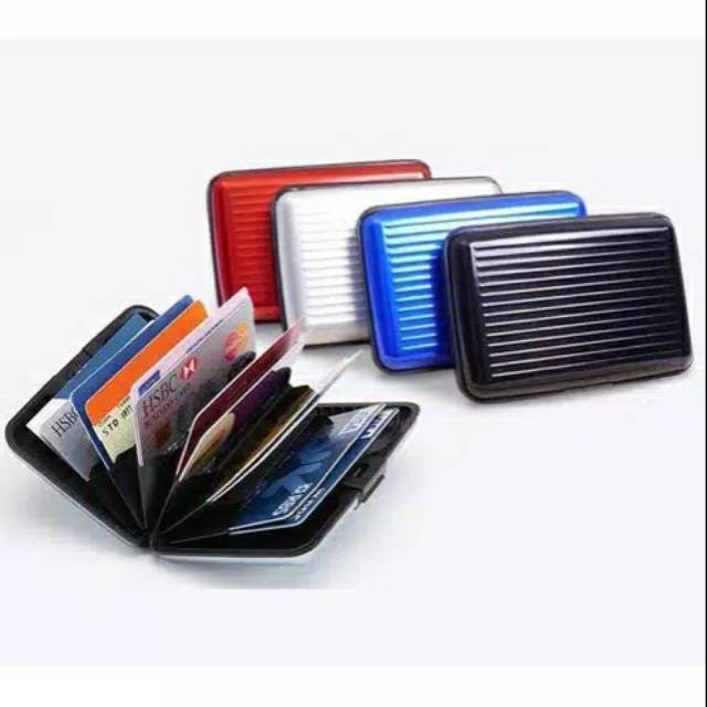 CARD GUARD HOLDER ALUMINIUM WALLET DOMPET ATM UANG KARTU KREDIT - DOMPET KARTU ALUMUNIUM