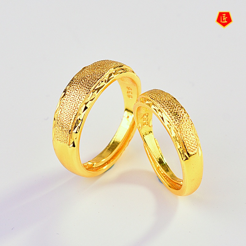 [Ready Stock]Temperament Personality Gold Couple Ring