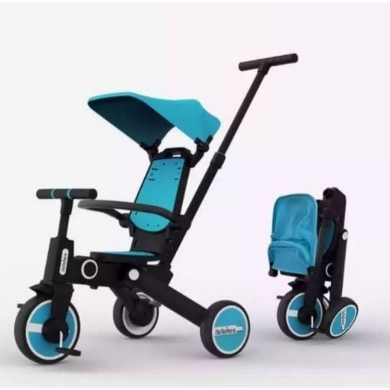 (Model Terbaru)Bebehoo Generasi2 7 in 1 Stroller Sepeda Roda Tiga Lipat/Folding Trike/Trycycle Bayi