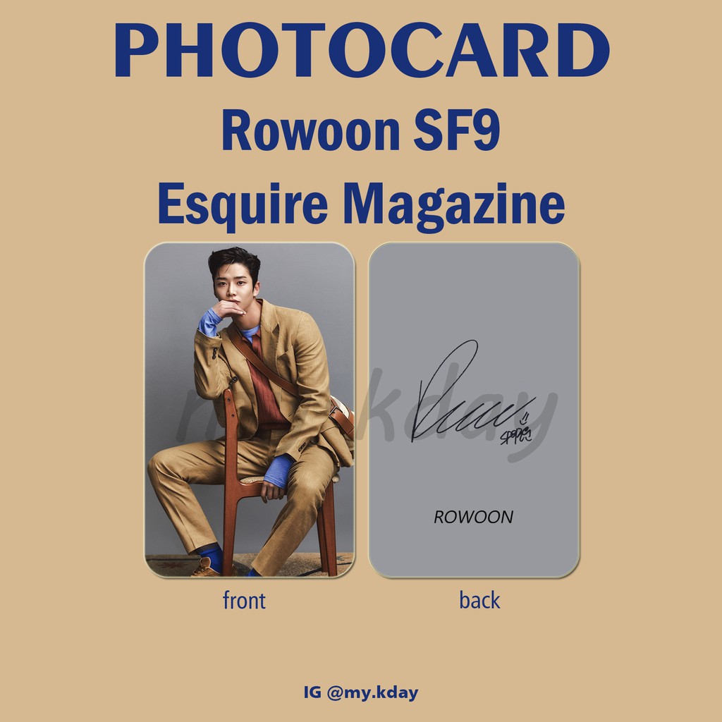 PC-0449, Unofficial Photocard Rowoon SF9 Esquire Magazine 2 sisi