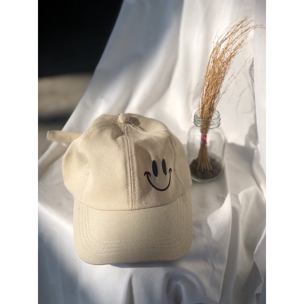 [CLB] Topi Baseball Motif Smile Samping